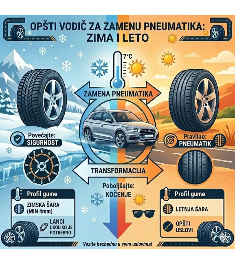 Zakonski rokovi za zamenu letnjih i zimskih guma: Vodič za Srbiju i region