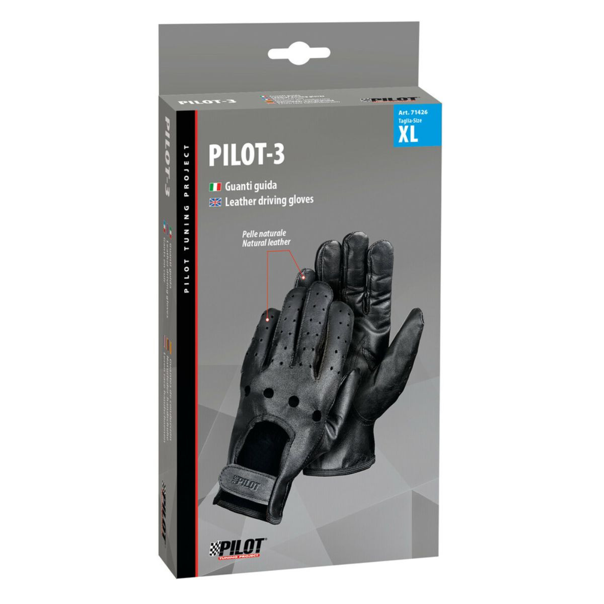 RUKAVICE ZA VOZNJU 71426 PILOT LAMPA CRNE - XL- 