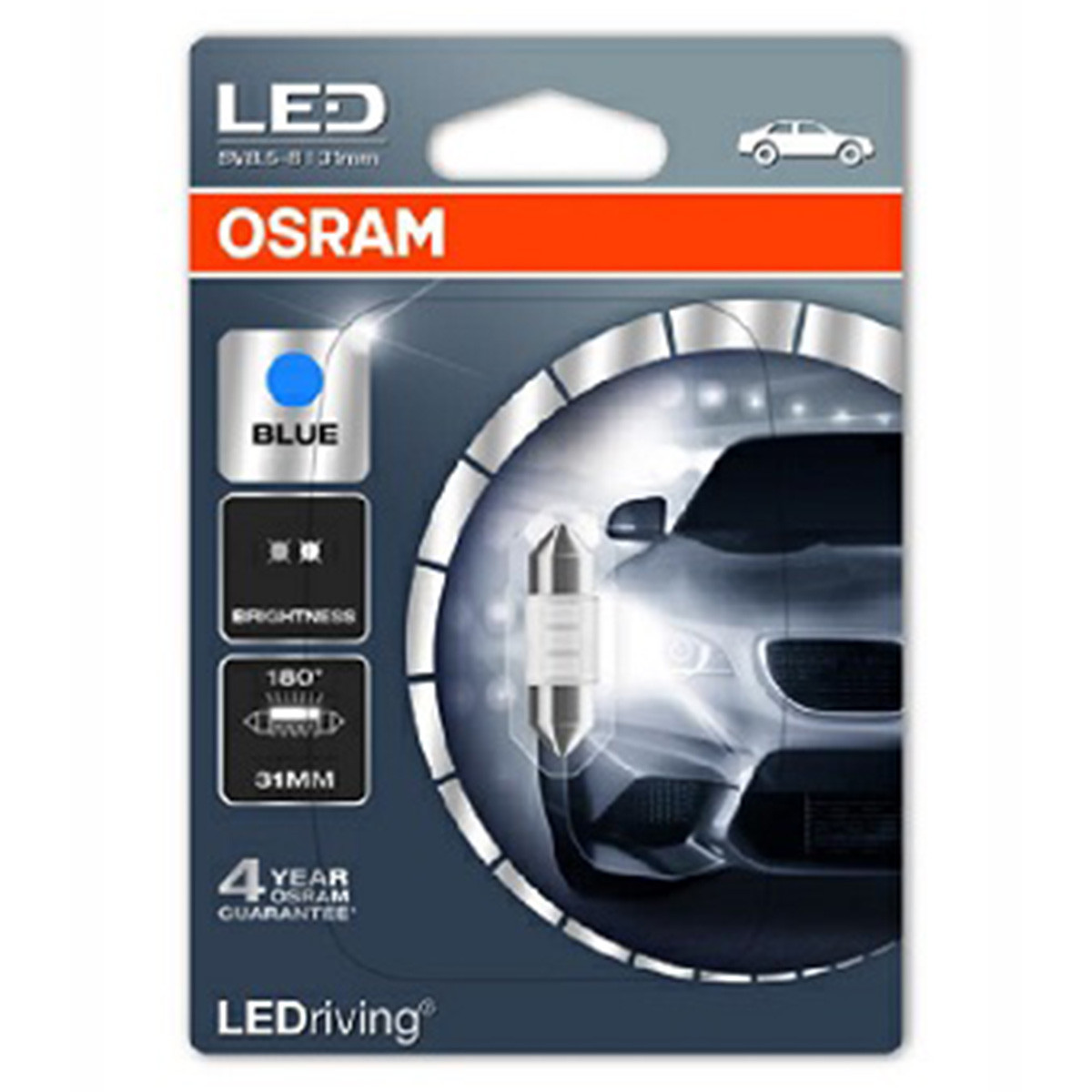 SIJAL LED 12/ C5W 6431BL-01B 0.5W 31MM SV8,5-8 PLAVA OSRAM 
