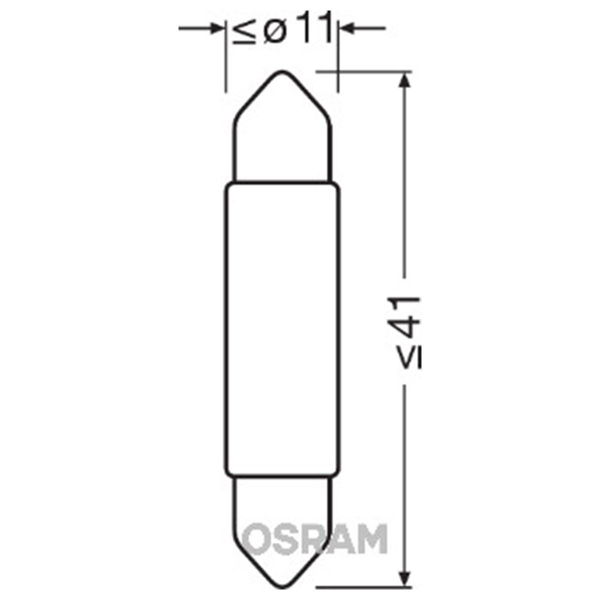 SIJAL LED 12/ C5W 6441BL-01B 0.5W 41MM SV8,5-8 PLAVA OSRAM 