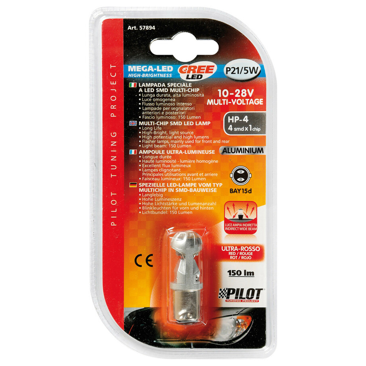 SIJ LED HP4 10-28V 21/5W 57894 MEGA LED CRVENA LAMPA 