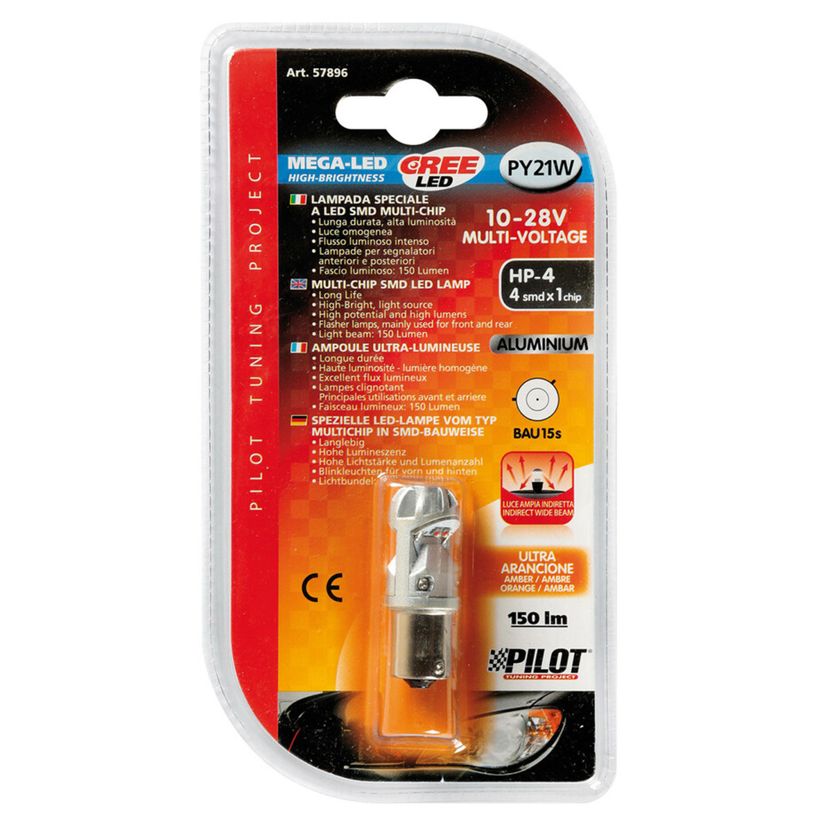 SIJ LED HP4 10-28V 21W 57896 MEGA LED ZUTA LAMPA 