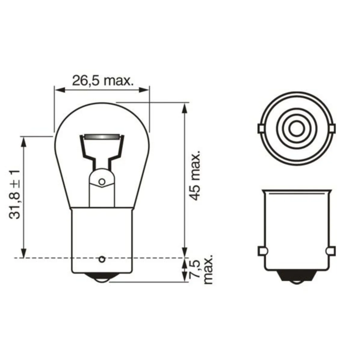 SIJ 12V P21W 1987302811 ( 17635 ) BOSCH 