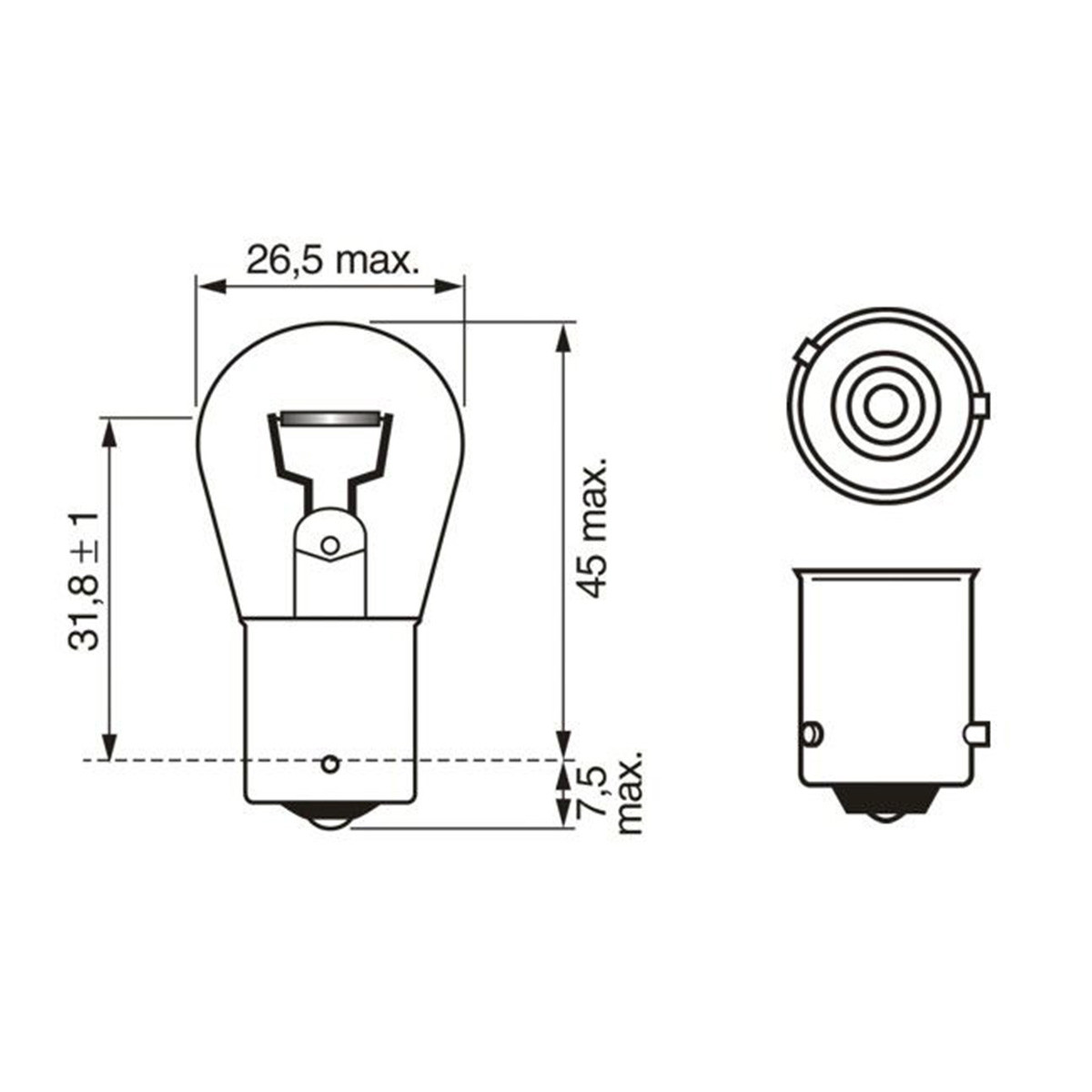 SIJ 12V 21W ZUTA 1987302812 (  PY21W 32203 17638 ) ECO BOSCH 