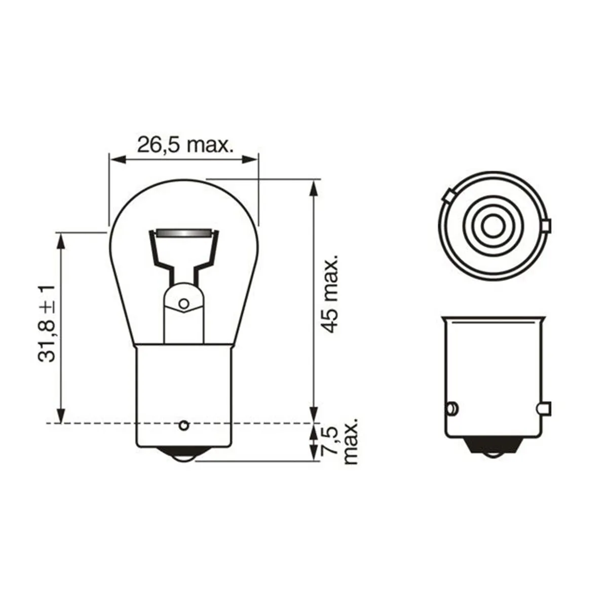 SIJ 12V 21W ZUTA 1987302812 (  PY21W 32203 17638 ) ECO BOSCH 