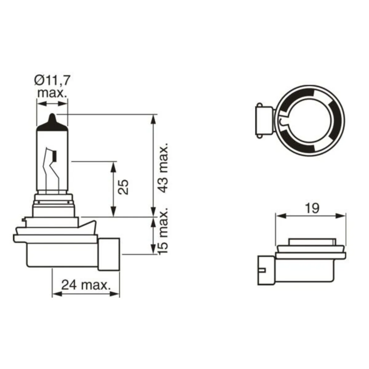 SIJ 12V H8 1987302081 (  ) PURE LIGHT BOSCH 