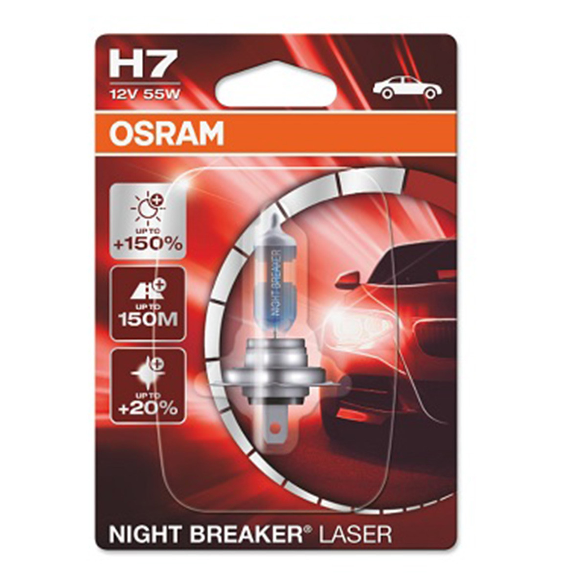 SIJAL 12/ H7 64210NL-1BL 55W NIGHT BREAKER LASER +150% PX26D BLI1 OSRAM 