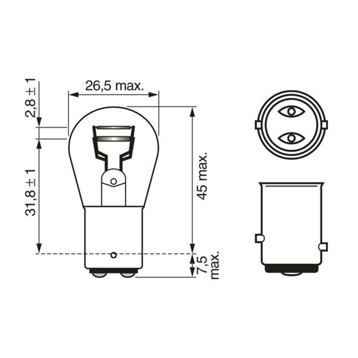 SIJAL 24/ P21/5W 24  MM DUPLO VLAKNO METAL 1987302524 ( 7537 ) BOSCH 