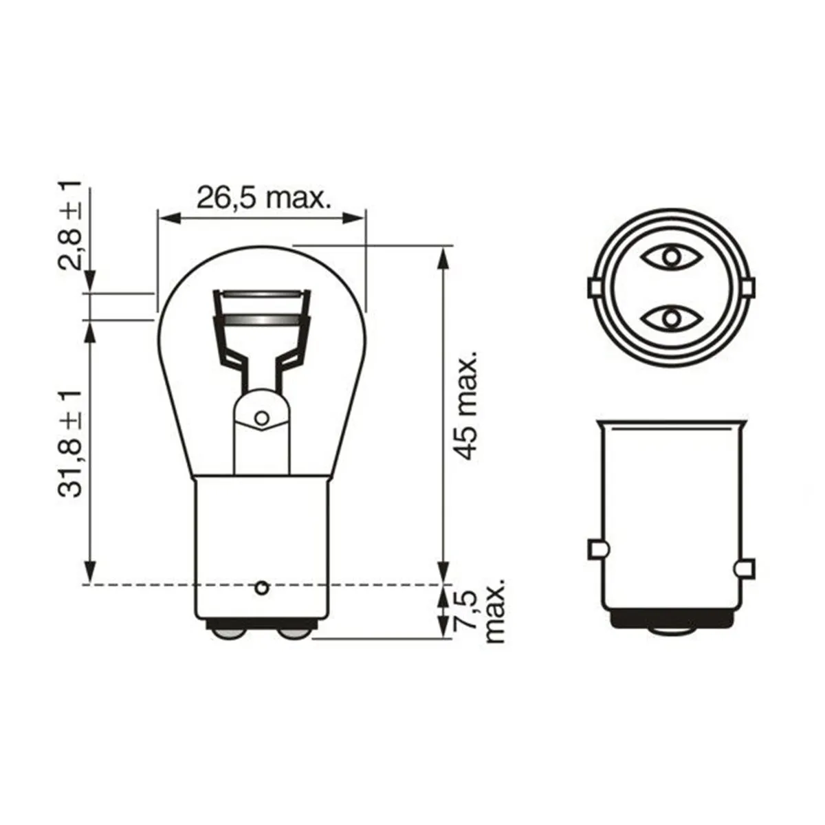 SIJAL 24/ P21/5W 24  MM DUPLO VLAKNO METAL 1987302524 ( 7537 ) BOSCH 