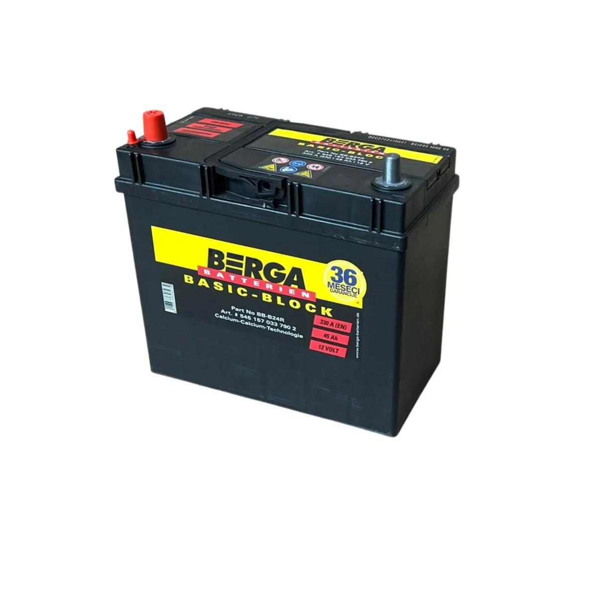 AKUMULATOR BERGA BASIC BLOCK  12V45AH L+ ASIA BB-B24R ( B34 EB457 ) 