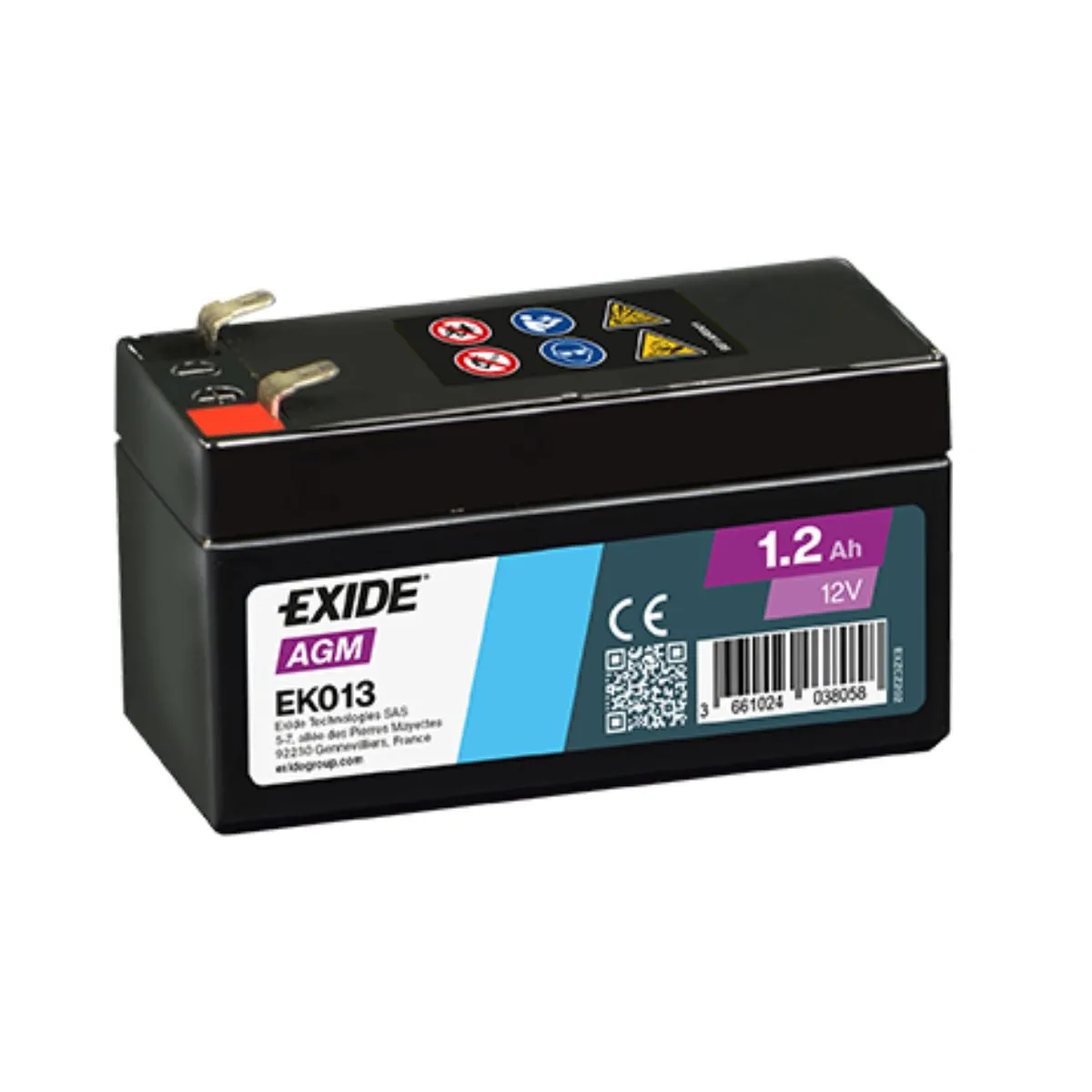 AKUM EXIDE AGM 12V1.2AH D+ EK013 