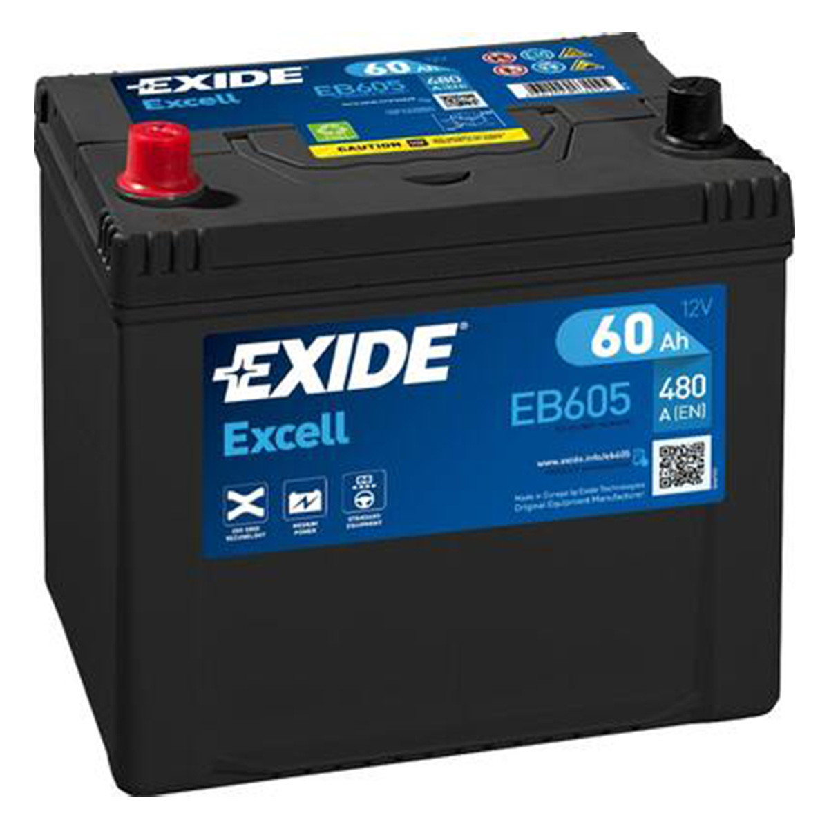 AKUM EXIDE EXCELL 12V60AH L+ ASIA EB605 ( D48 ) 