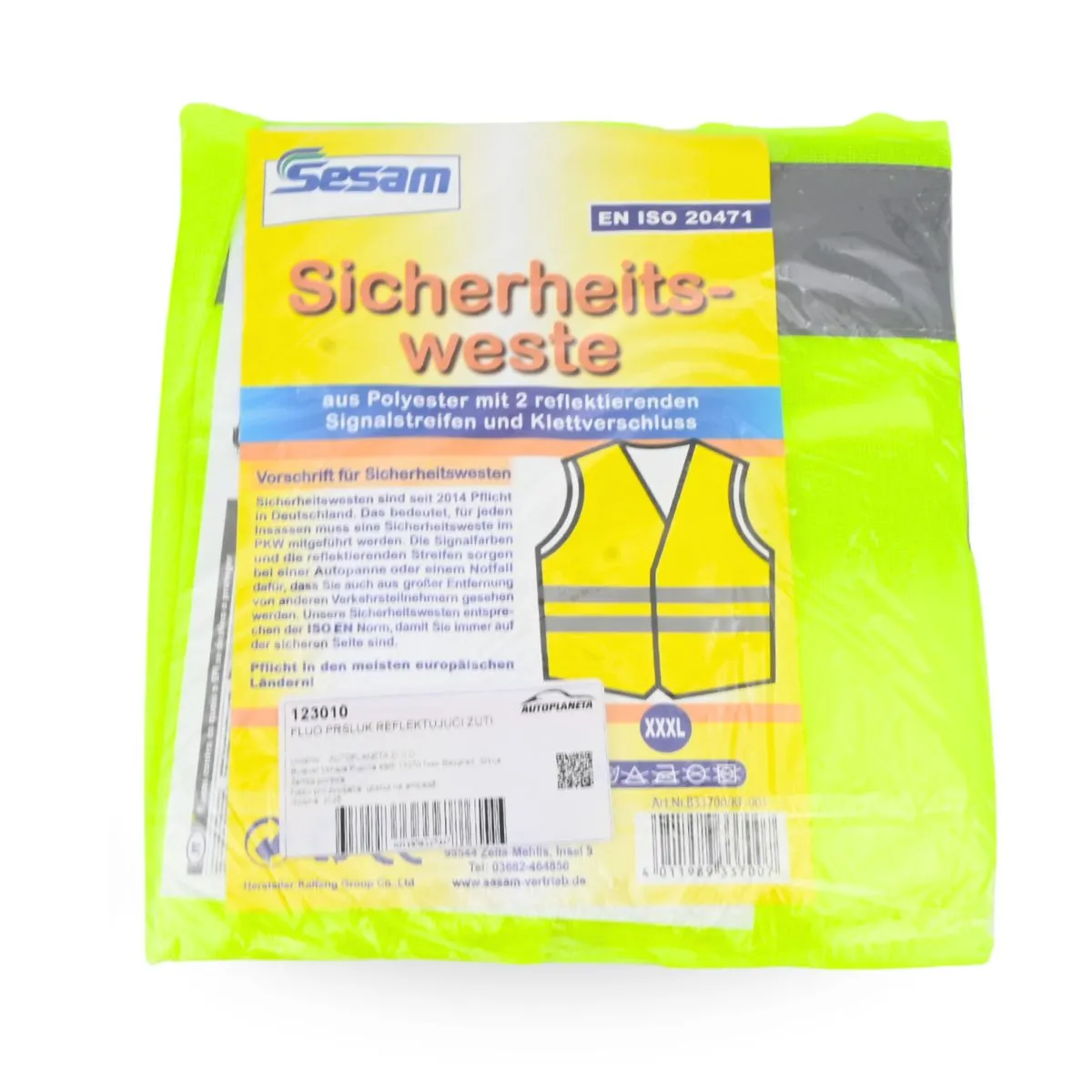 PRSLUK SIG ZUTI ZELENI ( 123010 PVP-8004 65856  ) EN12471 CERTIFICATE 