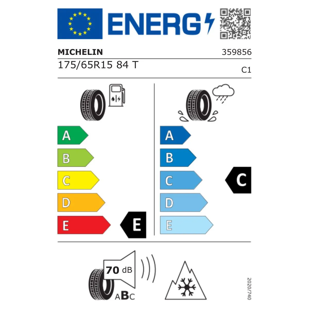 MICH 175/65X15 84T TL ALPIN 4 GRNX FC70 