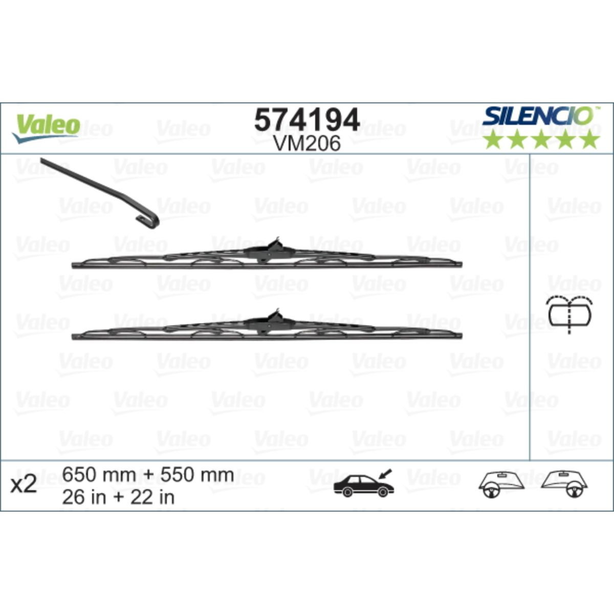 METL VM206 574194 (116153+116154) 650/550 VALEO 