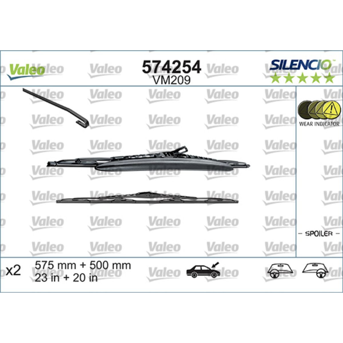 METL VM209 574254 (116339) S575/500 VALEO SILENCIO 