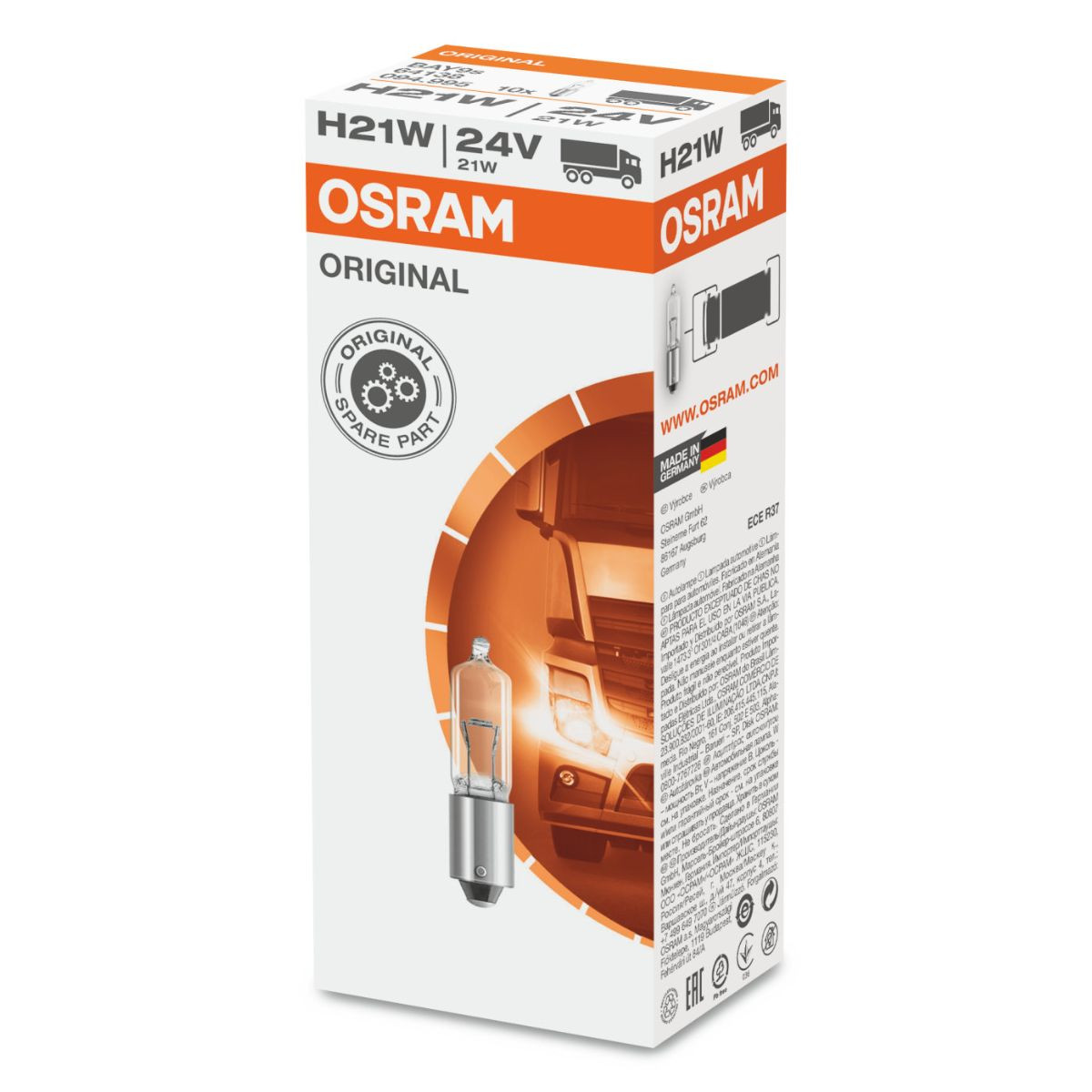 SIJAL 24V/ H21W 64138 21W BAY9S OSRAM 