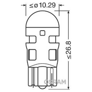 SIJAL PAR LED 12/ W5W 2880R-02B 0.5W W2,1x9,5D CRVENA OSRAM 