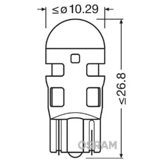 SIJAL PAR LED 12/ W5W 2880R-02B 0.5W W2,1x9,5D CRVENA OSRAM 