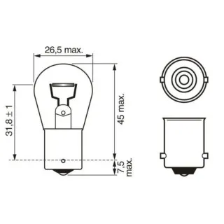 SIJ 12V P21W 1987302811 ( 17635 ) BOSCH 