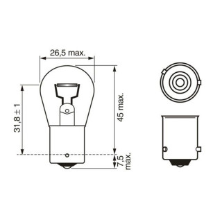 SIJ 12V 21W ZUTA 1987302812 (  PY21W 32203 17638 ) ECO BOSCH 