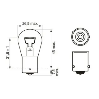 SIJ 12V 21W ZUTA 1987302812 (  PY21W 32203 17638 ) ECO BOSCH 