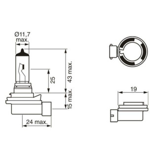 SIJ 12V H8 1987302081 (  ) PURE LIGHT BOSCH 
