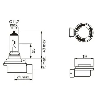 SIJ 12V H8 1987302081 (  ) PURE LIGHT BOSCH 