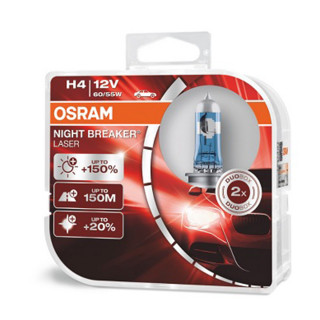 SIJAL PAR 12/ H4 64193NL-HCB 60/55W NIGHT BREAKER LASER +150% P43T HCB2BOX OSRAM 