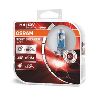 SIJAL PAR 12/ H4 64193NL-HCB 60/55W NIGHT BREAKER LASER +150% P43T HCB2BOX OSRAM 