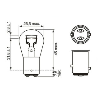 SIJAL 24/ P21/5W 24  MM DUPLO VLAKNO METAL 1987302524 ( 7537 ) BOSCH 