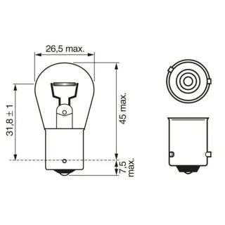 SIJAL 24/ 24V 21W PY21W TRUCKLIGHT MAXLIFE 1987302703 ( ) ZUTA BOSCH 
