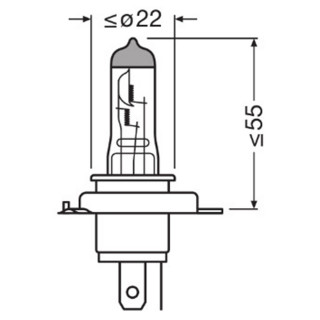 SIJAL 12/ H4 60/55W  64193CBN 60/55W P43T 5000K OSRAM 