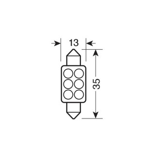 SIJ LED 58429 6LED 10X36MM BELA 