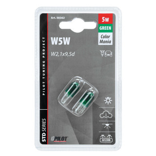 SIJ 12V5W T10 2.1W 58362 ZELENA PAR 