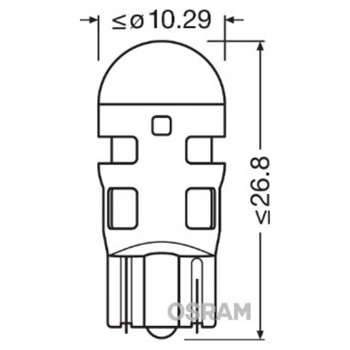 SIJAL PAR LED 12/ W5W 2880R-02B 0.5W W2,1x9,5D CRVENA OSRAM 
