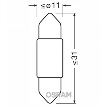 SIJAL LED 12/ C5W 6431BL-01B 0.5W 31MM SV8,5-8 PLAVA OSRAM 