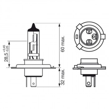 SIJ 12V 55W H4 1987302041 (  ) PURE LIGHT  BOSCH 