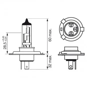 SIJ 12V 55W H4 1987302041 (  ) PURE LIGHT  BOSCH 