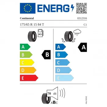 CONTI 175/65X15 84T ECO CONTACT 6 BA70 