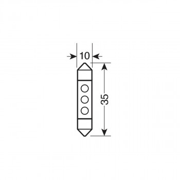 SIJ LED 58394 10X36MM BELA SULFID 