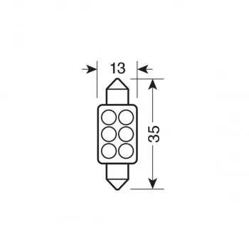 SIJ LED 58429 6LED 10X36MM BELA 