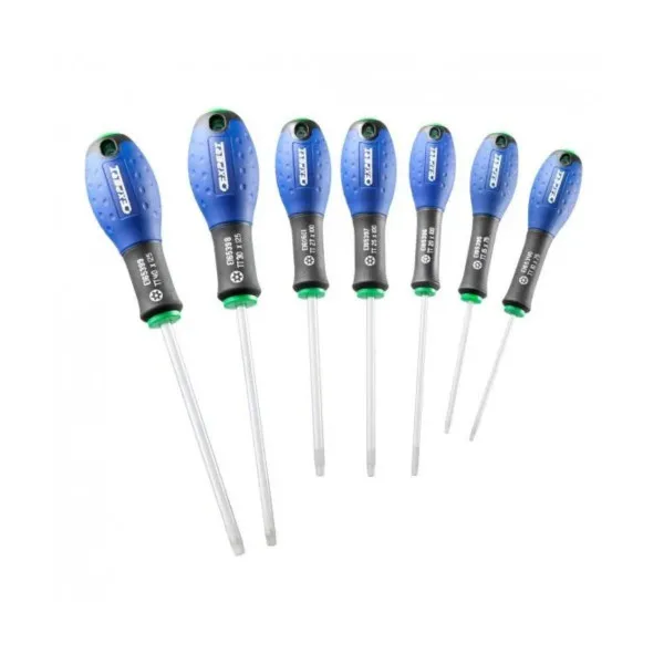 SET ODVIJACA E160909 TORX SA RUPOM - 7 DELOVA ( 3-KOMPONENTNA DRSKA ) 