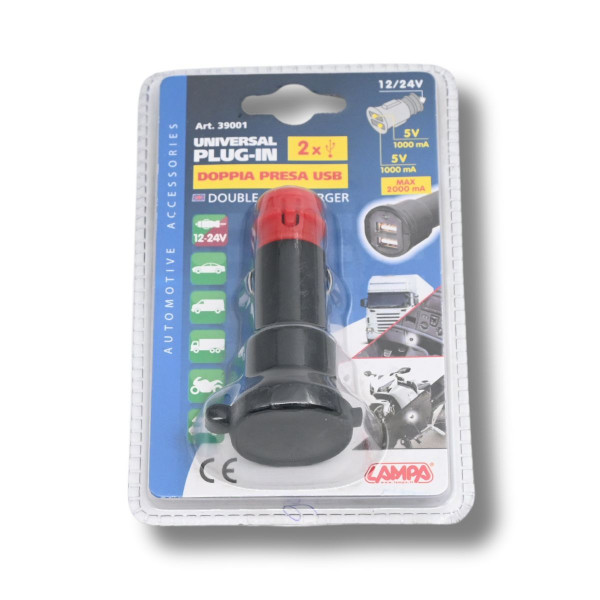 PUNJAC DUPLI 39001 UNIVERSALNI USB 2000 MA - 12/24V 