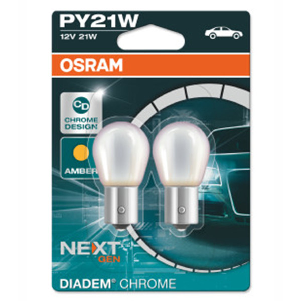 SIJAL PAR 12/ PY21W 7507DC-02B=2BL 21W ZUTA DIADEM BAU15S BLI2 OSRAM 
