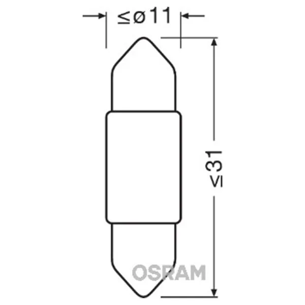 SIJAL LED 12/ C5W 6431CW-01B 0.5W 31MM SV8,5-8 6000K OSRAM