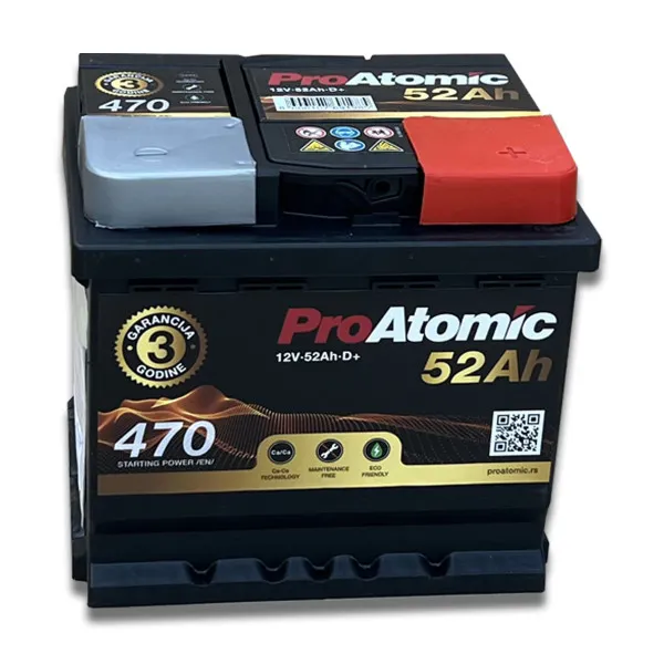 AKUM PROATOMIC 12V52AH D+ FIAT 