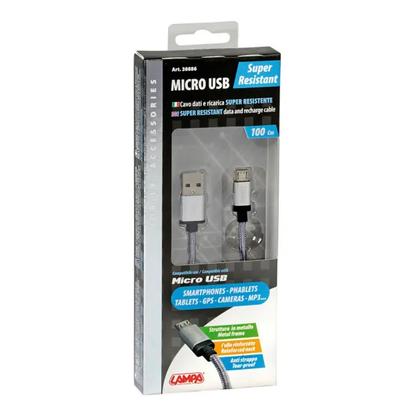 KABL USB 38886 LAMPA MICRO USB 100 CM SIVO 