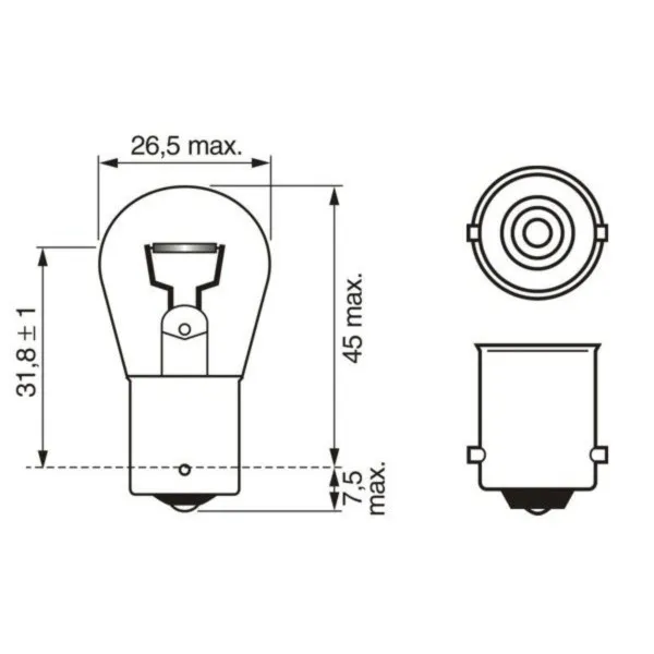 SIJ 12V P21W 1987302811 ( 17635 ) BOSCH 