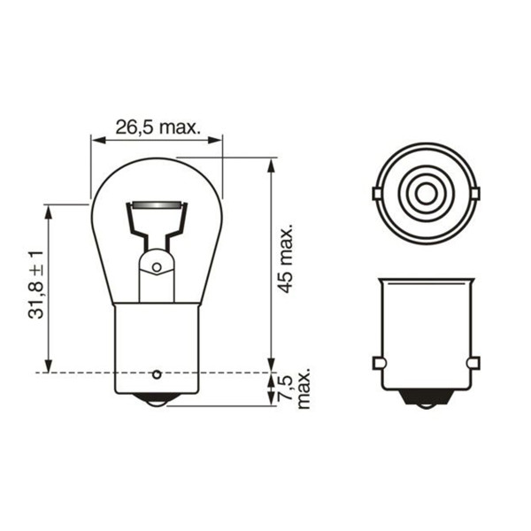 SIJ 12V P21W 1987302201 (  ) PURE LIGHT BOSCH 